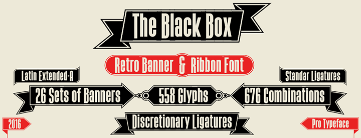 The Black Box, retro banner font