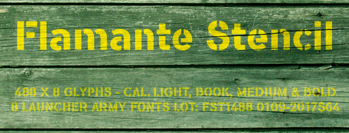 Flamante Stencil fonts