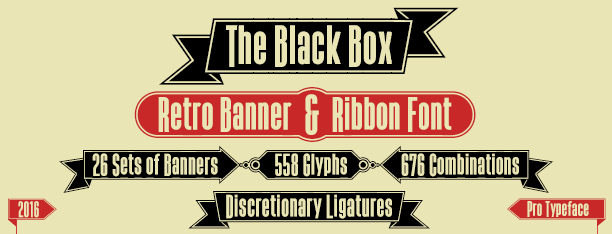 The Black Box, retro banner font