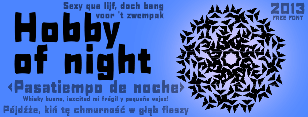 Hobby of night free font