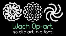 95 vectores Op-art en una symbol font