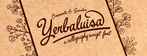Yerbaluisa, letra caligráfica