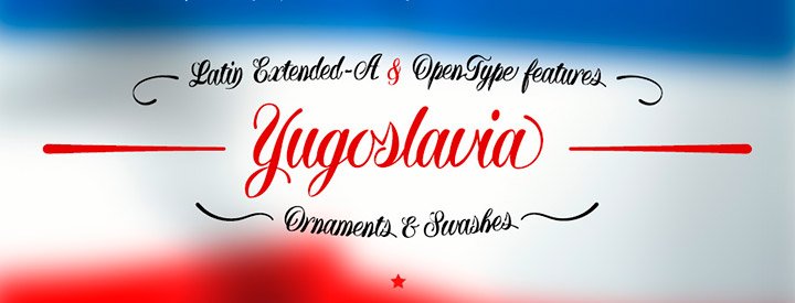 Yugoslavia, calligraphic font